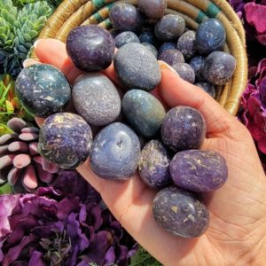 Grape Agate Tumbles – From Indonesia – Purple Chalcedony –  No. 307 | Natural genuine stones & crystals in various shapes & sizes. Buy raw cut, tumbled, or polished gemstones for making jewelry or crystal healing energy vibration raising reiki stones. #crystals #gemstones #crystalhealing #crystalsandgemstones #energyhealing #affiliate #ad