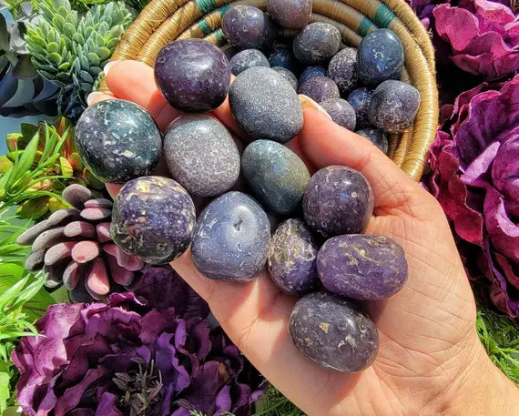 Grape Agate Tumbles - From Indonesia - Purple Chalcedony -  No. 307