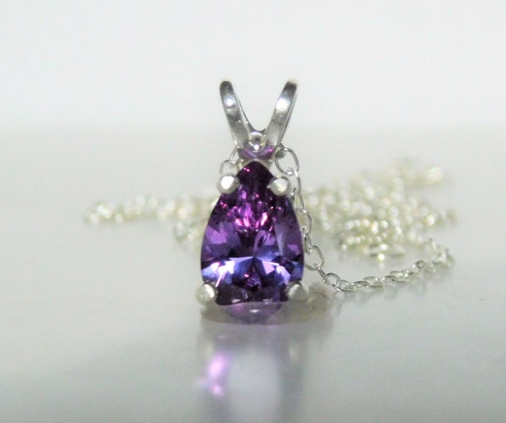 Alexandrite Necklace ~ Alexandrite Pendant Necklace ~ Vibrant Purple To Pink Color Change ~ Alexandrite Jewelry Gift ~ June Birthstone