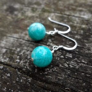 Shop Amazonite Earrings! Brazilian Amazonite Earrings. Natural Mint Green Dangle and Drop Gemstone Earrings Handmade by Miss Leroy | Natural genuine Amazonite earrings. Buy crystal jewelry, handmade handcrafted artisan jewelry for women.  Unique handmade gift ideas. #jewelry #beadedearrings #beadedjewelry #gift #shopping #handmadejewelry #fashion #style #product #earrings #affiliate #ad