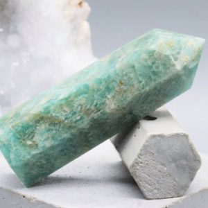 Shop Amazonite Points & Wands! Amazonite Wand, Amazonite Tower, Amazonite Crystal, Crystal Healing Wand, Real Amazonite Tower,  Zodiac Birthday Gift, May Taurus Gemini | Natural genuine stones & crystals in various shapes & sizes. Buy raw cut, tumbled, or polished gemstones for making jewelry or crystal healing energy vibration raising reiki stones. #crystals #gemstones #crystalhealing #crystalsandgemstones #energyhealing #affiliate #ad
