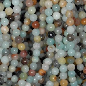 Shop Amazonite Round Beads! 6MM Amazonite Gemstone Blue Brown Round Loose Beads 15.5 inch Full Strand (90182423-395) | Natural genuine round Amazonite beads for beading and jewelry making.  #jewelry #beads #beadedjewelry #diyjewelry #jewelrymaking #beadstore #beading #affiliate #ad