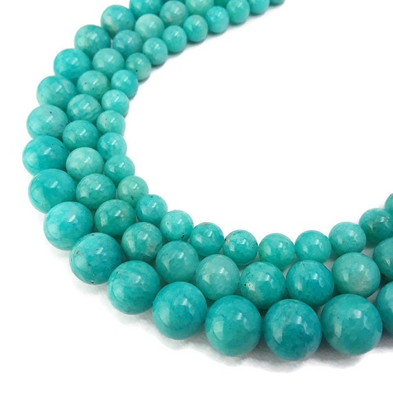 Blue Green Amazonite Smooth Round Beads 8mm 10mm 12mm Approx 15.5" Strand