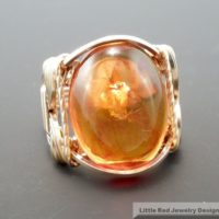 14 K Gold Filled Baltic Amber Cabochon Wire Wrapped Ring | Natural genuine Gemstone jewelry. Buy crystal jewelry, handmade handcrafted artisan jewelry for women.  Unique handmade gift ideas. #jewelry #beadedjewelry #beadedjewelry #gift #shopping #handmadejewelry #fashion #style #product #jewelry #affiliate #ad