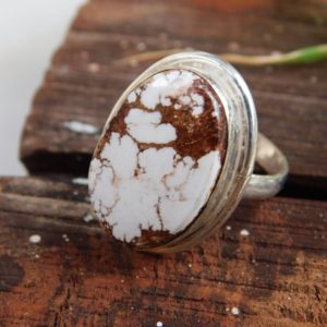American Wild Horse magnesite gemstone ring* sterling silver ring* handmade Ring*Wild Horse magnesite jewelry*promise ring* wedding ring* | Natural genuine Array rings, simple unique alternative gemstone engagement rings. #rings #jewelry #bridal #wedding #jewelryaccessories #engagementrings #weddingideas #affiliate #ad