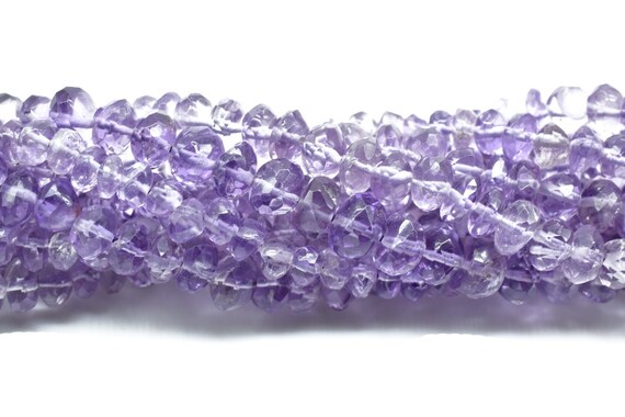 Amethyst Faceted Rondelle Beads - Genuine Amethyst /natural Gemstone,amethyst Rondelle Beads,amethyst Beads Strand,faceted Rondelle Beads