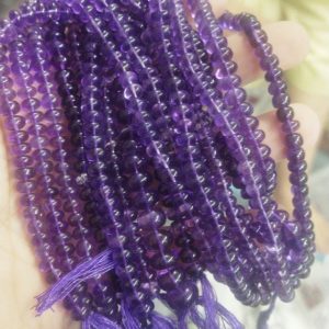 Shop Amethyst Rondelle Beads! 10 Inches Strand, Natural Purple Amethyst Smooth Rondelles, Size 6-7mm | Natural genuine rondelle Amethyst beads for beading and jewelry making.  #jewelry #beads #beadedjewelry #diyjewelry #jewelrymaking #beadstore #beading #affiliate #ad