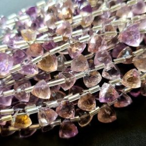 Shop Ametrine Faceted Beads! 8-9mm Ametrine Faceted Trillion, Natural Ametrine Trillion Beads, Amethyst / Citrine Beads, Ametrine For Jewelry (4IN To 8IN Options)-DGA103 | Natural genuine faceted Ametrine beads for beading and jewelry making.  #jewelry #beads #beadedjewelry #diyjewelry #jewelrymaking #beadstore #beading #affiliate #ad