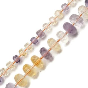 Shop Ametrine Faceted Beads! Natural Ametrine Faceted Rondelle Beads 5x7mm 7x12mm 15.5" Strand | Natural genuine faceted Ametrine beads for beading and jewelry making.  #jewelry #beads #beadedjewelry #diyjewelry #jewelrymaking #beadstore #beading #affiliate #ad