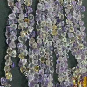 Shop Ametrine Bead Shapes! Beautiful Superb Quality Natural 8 Inch AMETRINE Trillion Cut Briolettes Beads Strands, 6-6.5 MM Graduated Ametrine Beads An Amazing Item | Natural genuine other-shape Ametrine beads for beading and jewelry making.  #jewelry #beads #beadedjewelry #diyjewelry #jewelrymaking #beadstore #beading #affiliate #ad