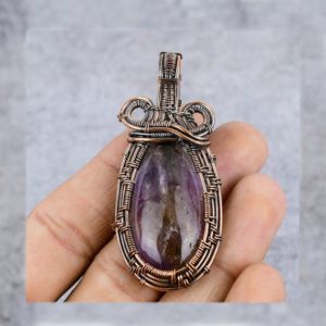 Shop Ametrine Jewelry! Ametrine Copper Pendant Coper Wire Wrapped Gemstone Pendant Copper Jewelry Designer Pendant Gift For Her Mother Ametrine Gift For Love | Natural genuine Ametrine jewelry. Buy crystal jewelry, handmade handcrafted artisan jewelry for women.  Unique handmade gift ideas. #jewelry #beadedjewelry #beadedjewelry #gift #shopping #handmadejewelry #fashion #style #product #jewelry #affiliate #ad