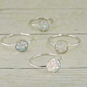Shop Angel Aura Quartz Rings! Angel Aura Quartz Cluster Ring – Sterling Silver – Made To Order – Rainbow Crystal Ring – Rainbow Druzy Ring – Crystal Geode Jewellery | Natural genuine Angel Aura Quartz rings, simple unique handcrafted gemstone rings. #rings #jewelry #shopping #gift #handmade #fashion #style #affiliate #ad