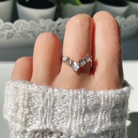 Angel Aura Quartz Ring | Aura Quartz Gemstone Ring For Her | Beautiful Engagement Handmade Ring | Personalised Gift | Raw Jewelry | Organic