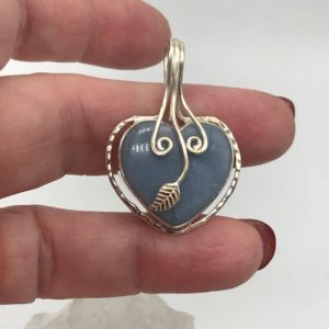 Shop Angelite Pendants! Angelite Heart Pendant | Natural genuine Angelite pendants. Buy crystal jewelry, handmade handcrafted artisan jewelry for women.  Unique handmade gift ideas. #jewelry #beadedpendants #beadedjewelry #gift #shopping #handmadejewelry #fashion #style #product #pendants #affiliate #ad