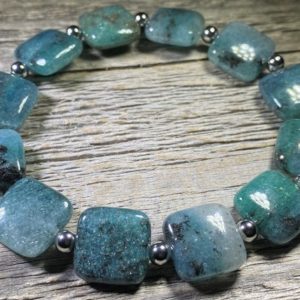 Shop Apatite Bracelets! Blue Apatite Healing Stone Bracelet Size 7 with Positive Healing Energy! | Natural genuine Apatite bracelets. Buy crystal jewelry, handmade handcrafted artisan jewelry for women.  Unique handmade gift ideas. #jewelry #beadedbracelets #beadedjewelry #gift #shopping #handmadejewelry #fashion #style #product #bracelets #affiliate #ad