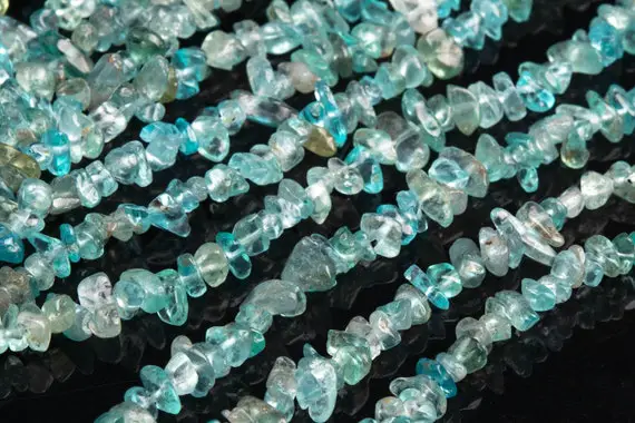 Genuine Natural Apatite Transparent Gemstone Beads 4-10mm Blue Pebble Chips Aaa Quality Loose Beads (108390)
