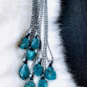 Apatite necklace, raw apatite necklace, neon apatite jewelry | Natural genuine Gemstone necklaces. Buy crystal jewelry, handmade handcrafted artisan jewelry for women.  Unique handmade gift ideas. #jewelry #beadednecklaces #beadedjewelry #gift #shopping #handmadejewelry #fashion #style #product #necklaces #affiliate #ad