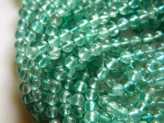 Apatite Smooth Round Beads, Blue Apatite Beads, Green Apatite, 3.5mm Beads, 13 Inch Strand, Sold As 1 Strand/5 Strand, Gfjp
