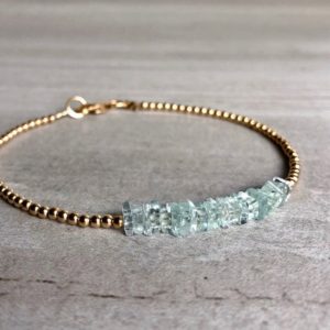 Shop Aquamarine Jewelry! Aquamarine Bracelet | March Birthstone Jewelry | 6 7 8 9 inch Custom Size Bracelet | Sterling Silver or Gold Tiny Bead Bracelet | | Natural genuine Aquamarine jewelry. Buy crystal jewelry, handmade handcrafted artisan jewelry for women.  Unique handmade gift ideas. #jewelry #beadedjewelry #beadedjewelry #gift #shopping #handmadejewelry #fashion #style #product #jewelry #affiliate #ad