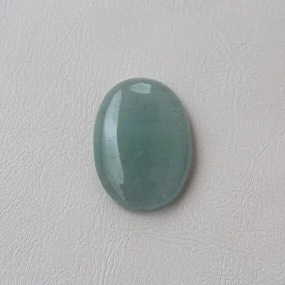 Milky Aquamarine Large Cabochon Gemstone 37x26mm Oval Shape Flat Back Stone 57.15ct Natural Loose Gem For Jewelry