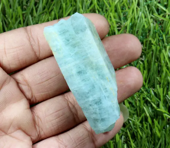 100% Natural Aquamarine Rough Gemstone - Aquamarine Crystals - Aquamarine Raw Jewelry Making Loose Stone - Healing Aquamarine Stone 64x23mm