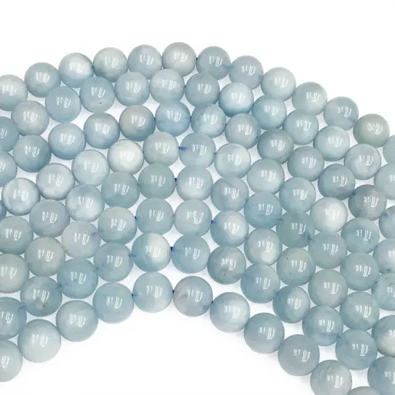 6mm Aquamarine Beads, Round Gemstone Beads, Wholesale Beads