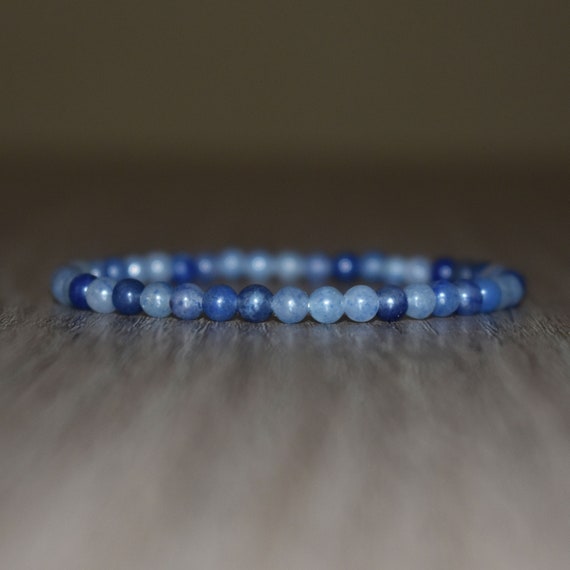 4mm Blue Aventurine Bracelet,  Blue Beaded Bracelet For Men, Dainty Bracelet, Healing Crystal Bracelet For Women, Gemstone Bracelet