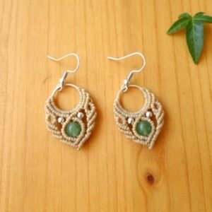 Aventurine earrings, macrame jewelry, gifts for her, boho chic jewelry, macrame earrings, aventurine jewelry, gemstone earrings | Natural genuine Gemstone earrings. Buy crystal jewelry, handmade handcrafted artisan jewelry for women.  Unique handmade gift ideas. #jewelry #beadedearrings #beadedjewelry #gift #shopping #handmadejewelry #fashion #style #product #earrings #affiliate #ad