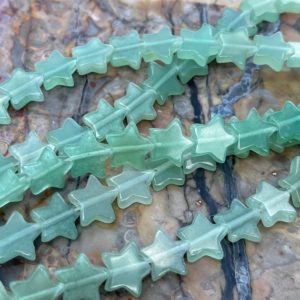 Green Aventurine star beads 10mm 6 inches gemstone carved | Natural genuine other-shape Gemstone beads for beading and jewelry making.  #jewelry #beads #beadedjewelry #diyjewelry #jewelrymaking #beadstore #beading #affiliate #ad