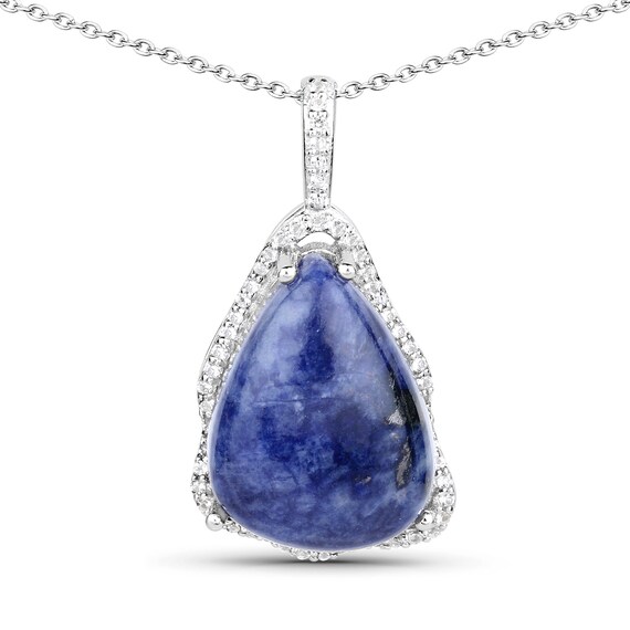 Blue Aventurine Pendant Necklace, Blue Stone Pendant Necklace, Natural Blue Aventurine Fancy Cabachon Pendant For Women, Aventurine Jewelry