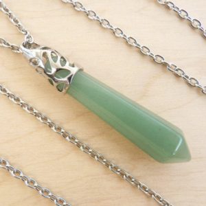 Green Aventurine Necklace Natural Aventurine pendant Long Necklace Healing Crystal Necklace for women Necklace Gemstone Necklace Green Stone | Natural genuine Array jewelry. Buy crystal jewelry, handmade handcrafted artisan jewelry for women.  Unique handmade gift ideas. #jewelry #beadedjewelry #beadedjewelry #gift #shopping #handmadejewelry #fashion #style #product #jewelry #affiliate #ad