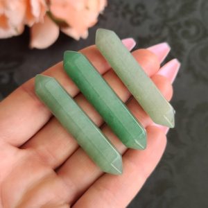 Shop Aventurine Points & Wands! Small Aventurine DT Crystal Wands 2.2", Bulk Lots of Double Terminated Points for Jewelry Making or Crystal Grids | Natural genuine stones & crystals in various shapes & sizes. Buy raw cut, tumbled, or polished gemstones for making jewelry or crystal healing energy vibration raising reiki stones. #crystals #gemstones #crystalhealing #crystalsandgemstones #energyhealing #affiliate #ad