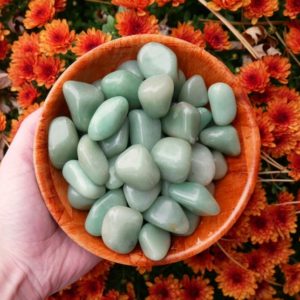 Shop Aventurine Stones & Crystals! Green Aventurine Tumbled Stones | Natural genuine stones & crystals in various shapes & sizes. Buy raw cut, tumbled, or polished gemstones for making jewelry or crystal healing energy vibration raising reiki stones. #crystals #gemstones #crystalhealing #crystalsandgemstones #energyhealing #affiliate #ad
