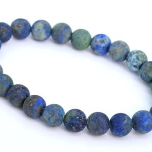 Shop Azurite Bracelets! Azurite Gemstone Beads 8mm Matte Blue & Green Round Aaa Quality Bracelet (106730h-071) | Natural genuine Azurite bracelets. Buy crystal jewelry, handmade handcrafted artisan jewelry for women.  Unique handmade gift ideas. #jewelry #beadedbracelets #beadedjewelry #gift #shopping #handmadejewelry #fashion #style #product #bracelets #affiliate #ad