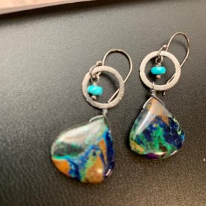 Shop Azurite Earrings! Azurite and Malachite Earrings | Natural genuine Azurite earrings. Buy crystal jewelry, handmade handcrafted artisan jewelry for women.  Unique handmade gift ideas. #jewelry #beadedearrings #beadedjewelry #gift #shopping #handmadejewelry #fashion #style #product #earrings #affiliate #ad