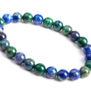 Shop Azurite Beads! Azurite Gemstone Beads 7-8MM Green & Blue Round AAA Quality Loose Beads (106613h-2018) | Natural genuine beads Azurite beads for beading and jewelry making.  #jewelry #beads #beadedjewelry #diyjewelry #jewelrymaking #beadstore #beading #affiliate #ad
