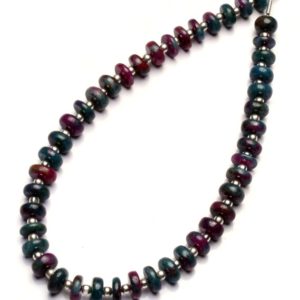 Shop Ruby Zoisite Rondelle Beads! Bicolor Gemstone Natural Ruby Zoisite 6.5MM Size Smooth Rondelle Beads for Jewelry Making 9 Inches Full Strand | Natural genuine rondelle Ruby Zoisite beads for beading and jewelry making.  #jewelry #beads #beadedjewelry #diyjewelry #jewelrymaking #beadstore #beading #affiliate #ad
