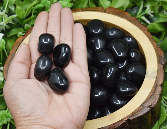 Black Obsidian Tumbled Stones, Healing Crystals Tumbled Stones In Pack Sizes Of 1,2,5, 100 Grams And 200 Grams