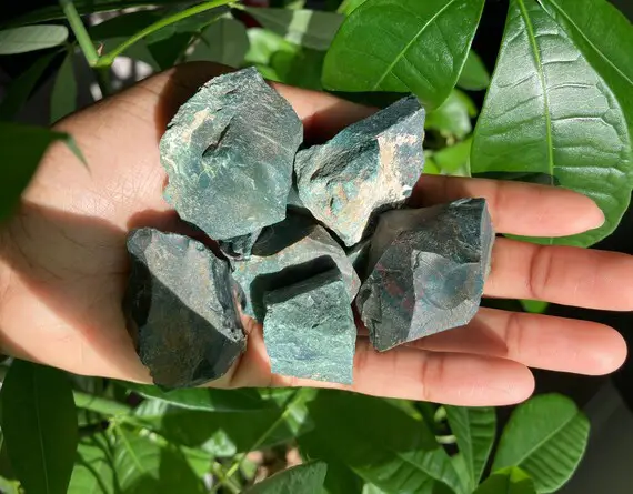 Bloodstone Raw | Natural Rough Cut Heliotrope | Healing Crystal | Root, Sacral, Earth, Higher Heart Chakra | Aries, Libra, Pisces Stones