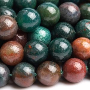 Shop Bloodstone Round Beads! Genuine Natural Blood Stone Gemstone Beads 4-5MM Dark Green Round AAA Quality Loose Beads (103471) | Natural genuine round Bloodstone beads for beading and jewelry making.  #jewelry #beads #beadedjewelry #diyjewelry #jewelrymaking #beadstore #beading #affiliate #ad