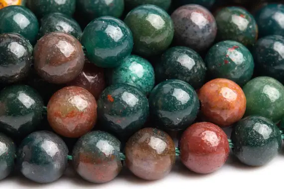 Genuine Natural Blood Stone Gemstone Beads 4-5mm Dark Green Round Aaa Quality Loose Beads (103471)