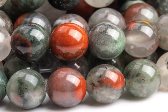 Genuine Natural Blood Stone Gemstone Beads 8-9mm Gray And Red Round Aaa Quality Loose Beads (100059)