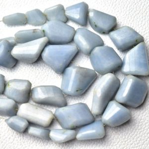 Shop Blue Calcite Beads! Natural Blue Calcite Nuggets Beads 10mm to 25mm Faceted Big Nugget Briolette Gemstone Beads Blue Calcite Beads Strand 8 Inches Strand No5747 | Natural genuine faceted Blue Calcite beads for beading and jewelry making.  #jewelry #beads #beadedjewelry #diyjewelry #jewelrymaking #beadstore #beading #affiliate #ad