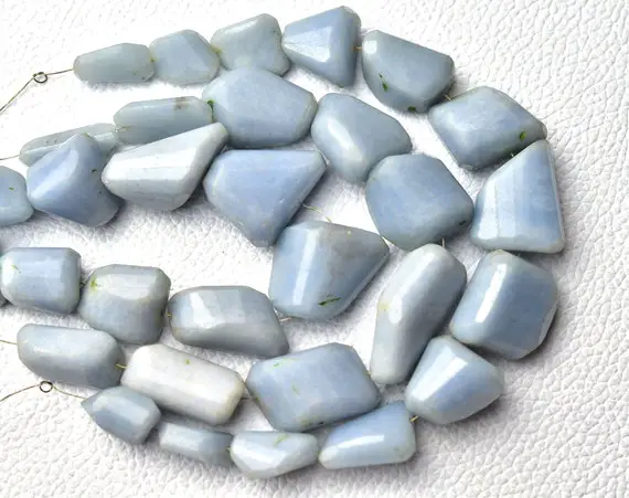 Natural Blue Calcite Nuggets Beads 10mm To 25mm Faceted Big Nugget Briolette Gemstone Beads Blue Calcite Beads Strand 8 Inches Strand No5747