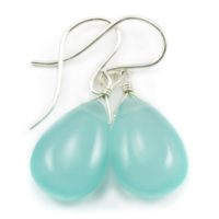 Aqua Blue Chalcedony Earrings Sterling Silver Or 14k Solid Gold Or Filled Teardrop Pear Smooth Cut Simple Natural Soft Blue Classic Daily | Natural genuine Gemstone jewelry. Buy crystal jewelry, handmade handcrafted artisan jewelry for women.  Unique handmade gift ideas. #jewelry #beadedjewelry #beadedjewelry #gift #shopping #handmadejewelry #fashion #style #product #jewelry #affiliate #ad