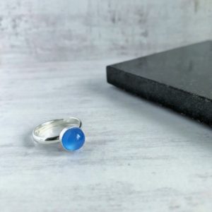 Shop Blue Chalcedony Rings! Attractive Sterling Silver BLUE CHALCEDONY Ring, Silver Ring, Gift For Her, Unique Gift Ring, Designer Ring, Gemstone Ring, Handmade Ring, | Natural genuine Blue Chalcedony rings, simple unique handcrafted gemstone rings. #rings #jewelry #shopping #gift #handmade #fashion #style #affiliate #ad