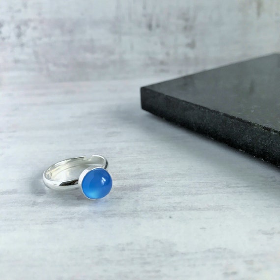 Attractive Sterling Silver Blue Chalcedony Ring, Silver Ring, Gift For Her, Unique Gift Ring, Designer Ring, Gemstone Ring, Handmade Ring,
