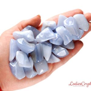 Shop Tumbled Blue Chalcedony Crystals & Pocket Stones! Blue Chalcedony Tumbled Stone, Blue Chalcedony, Tumbled Stones, Chalcedony, Crystals, Stones, Gifts, Rocks, Gems, Gemstones, Zodiac Crystals | Natural genuine stones & crystals in various shapes & sizes. Buy raw cut, tumbled, or polished gemstones for making jewelry or crystal healing energy vibration raising reiki stones. #crystals #gemstones #crystalhealing #crystalsandgemstones #energyhealing #affiliate #ad