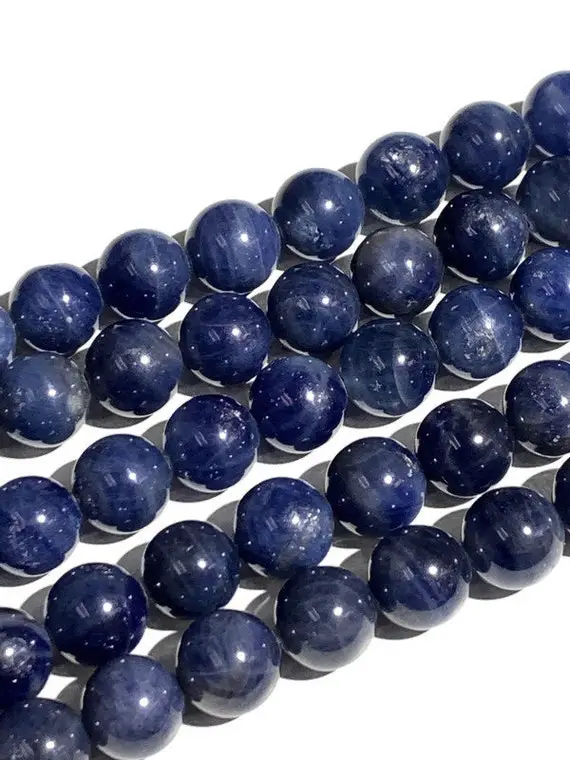 Blue Sapphire Round Beads • 12 Mm Size • Top Quality Aaa 40 Cm Length • Natural Sapphire Beads • Sapphire Round Beads