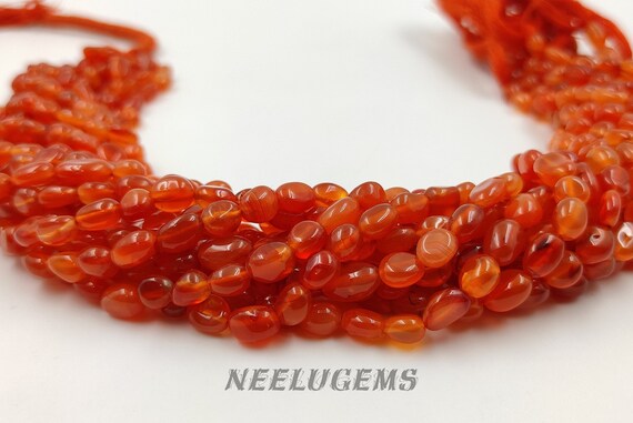 Natural Orange Carnelian Smooth Nugget Shape Gemstone Beads,carnelian Pebble Nugget Beads,carnelian Plain Tumble Beads For Handmade Jewelry